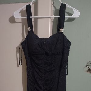 Love black tease sleeveless body can bling mini‎ party dress size 7